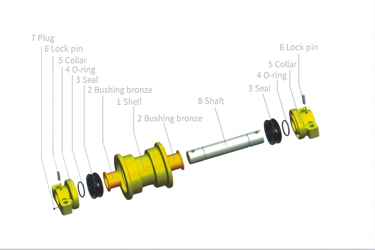 Dozer track rollers